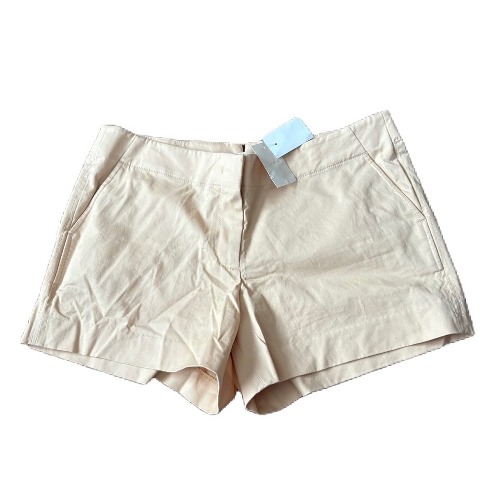 J.Crew Women's Cream Shorts NEW Sz 10 Tan Beige Flat Front